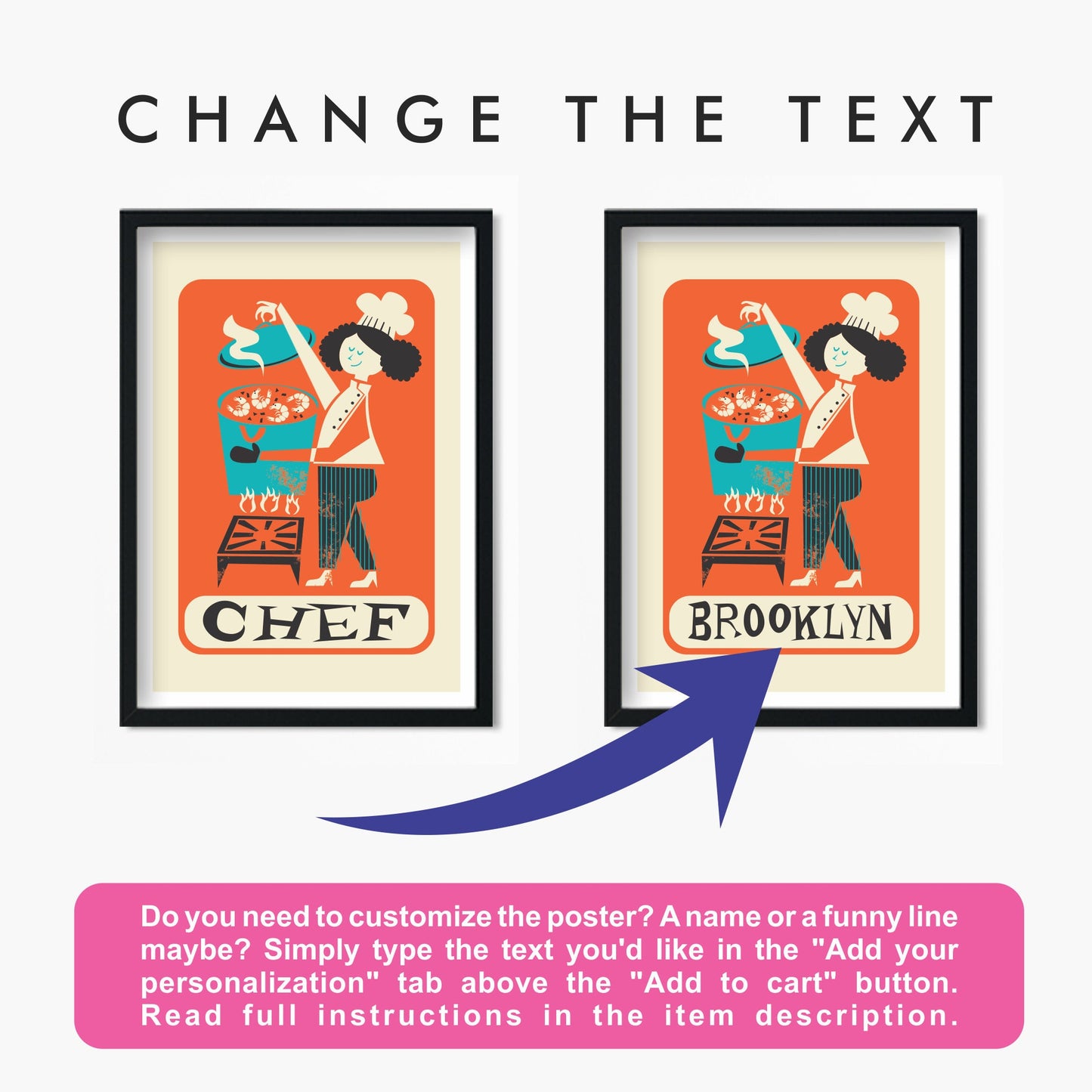 Gift For Chef, Vintage Style Funny Poster, Kitchen Wall Decor, Chef Baking Gifts