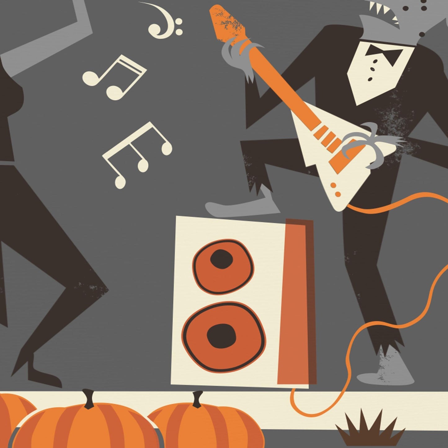 Monster Band Poster, Halloween Art, Retro Spooky Wall Decor, Music Band Jack O Lantern, Salem, Dark