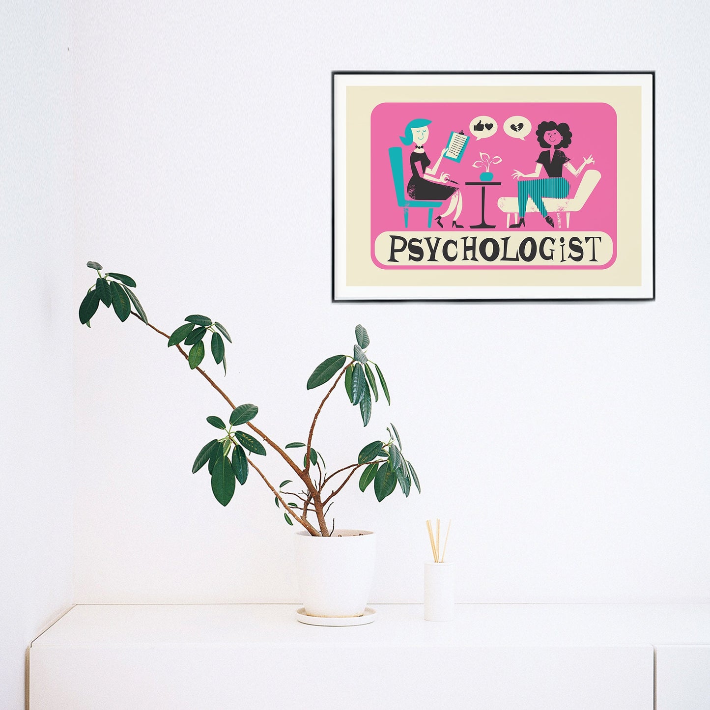 Psychologist Office Decor, Counsellor Therapist Artwork,  Psychology School Art