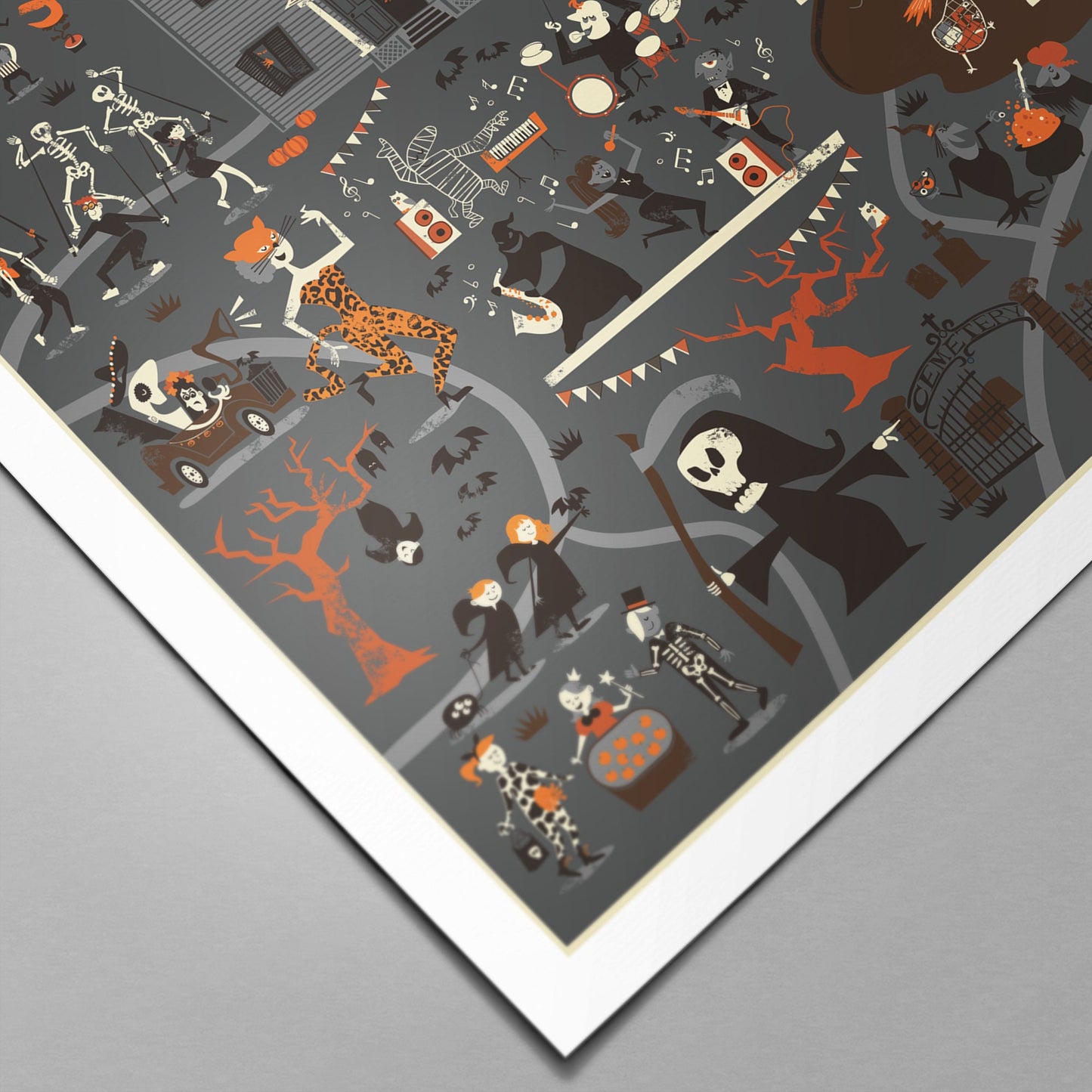 Halloween Wall Art Print, Pumpkin Poster Fall Gothic Party Decor, Witchy Vintage Art