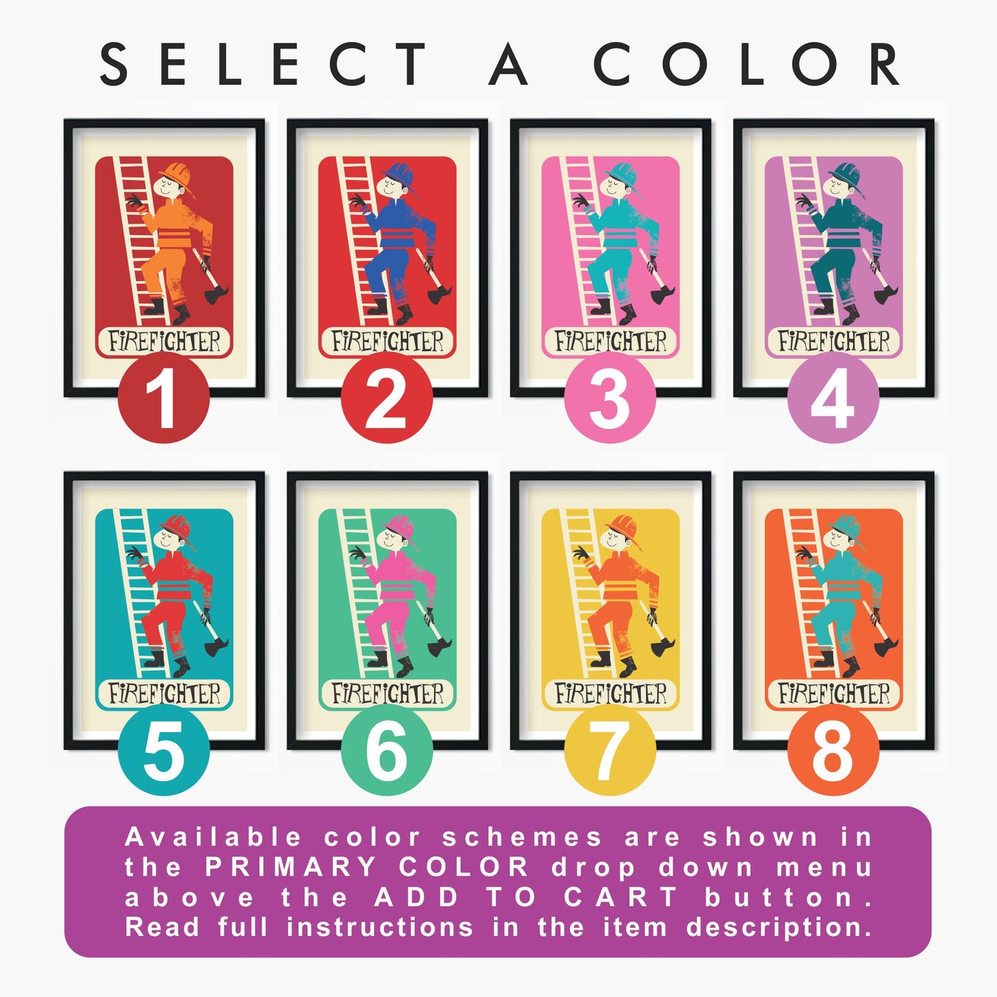 Firefighter Poster Gift, Gift For Co-Worker, Valentine's Day Gift