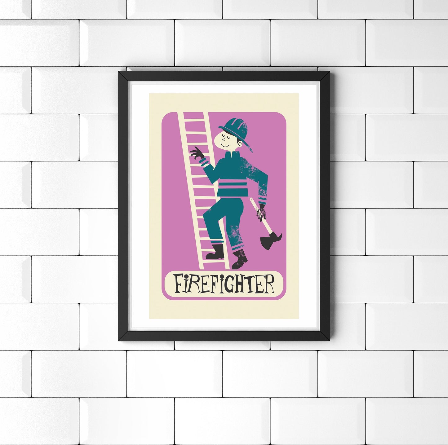 Firefighter Poster Gift, Gift For Co-Worker, Valentine's Day Gift
