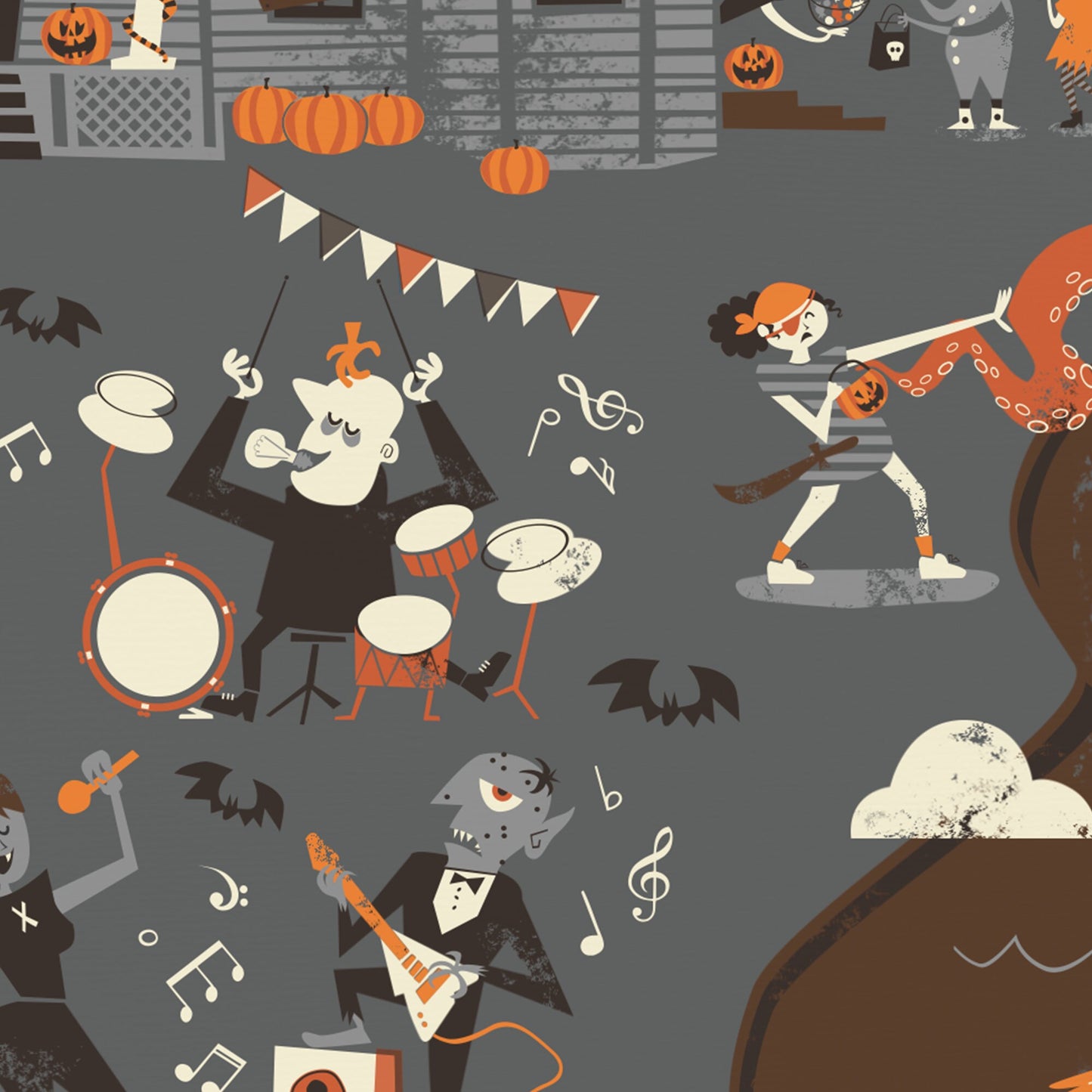 Halloween Wall Art Print, Pumpkin Poster Fall Gothic Party Decor, Witchy Vintage Art