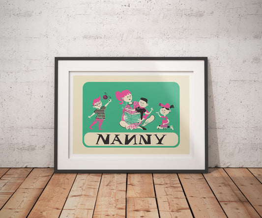 Nanny Gift Poster, Personalised Babysitter Leaving Gift,  Preschool Teacher Farewell