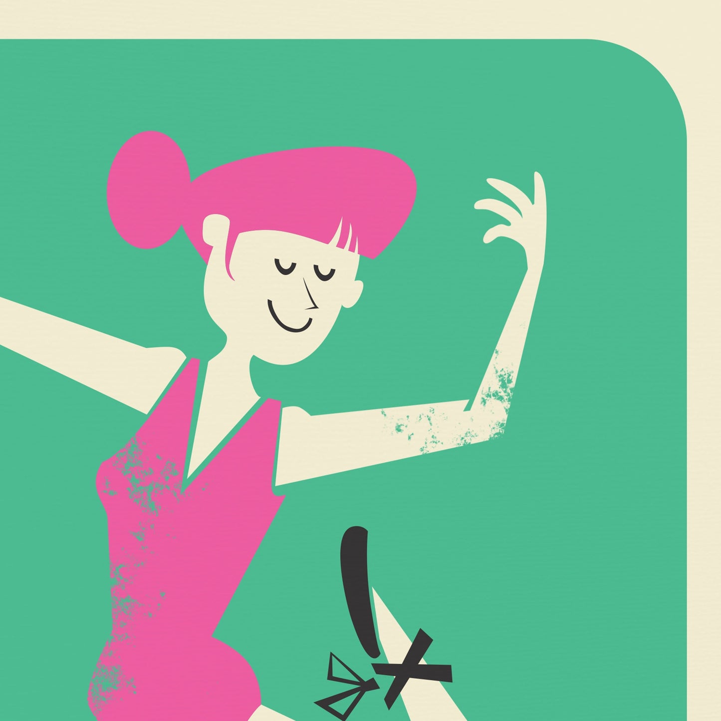 Ballet Dancer Birthday Gift Print, Personalised Ballerina Mid Century Poster, Dance Shoes