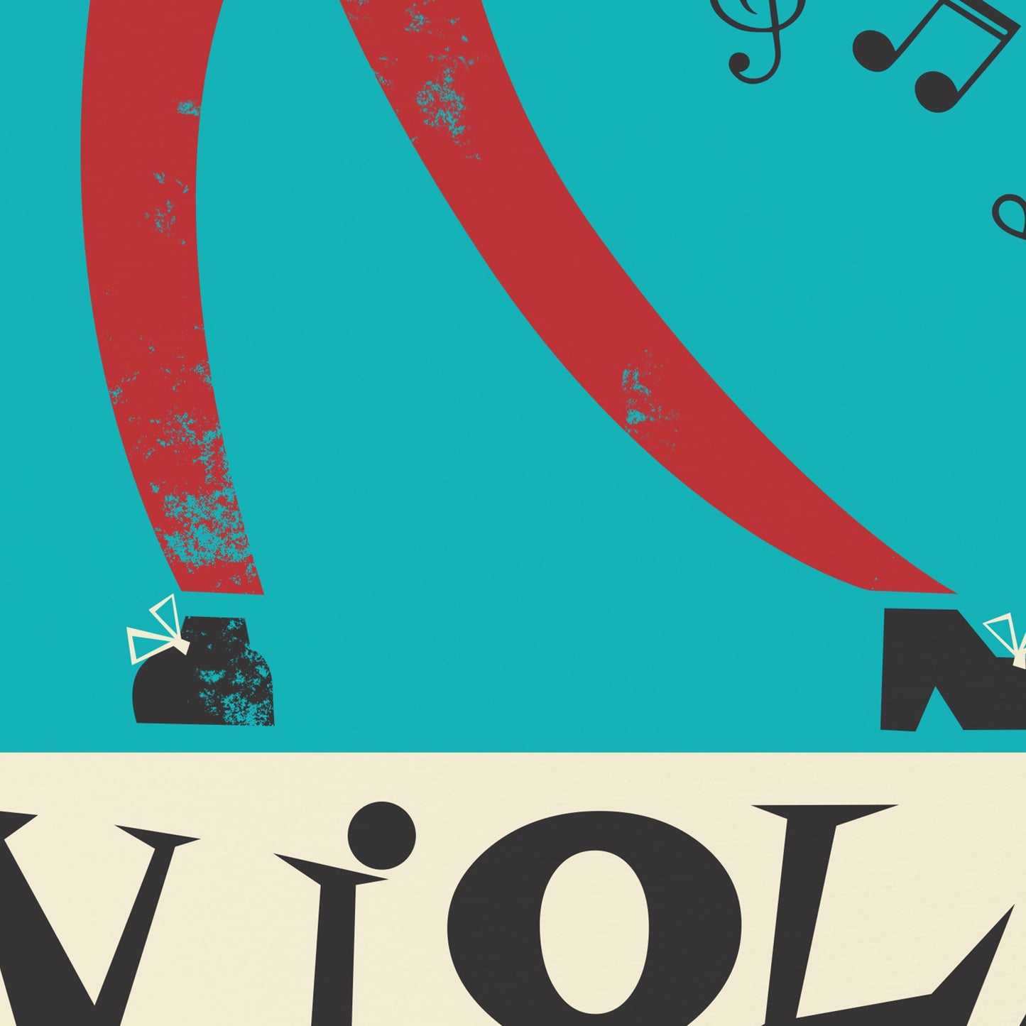 Viola Gift Poster, Gift for Musician, Music Room Decor Mid 50s Vintage Style Art