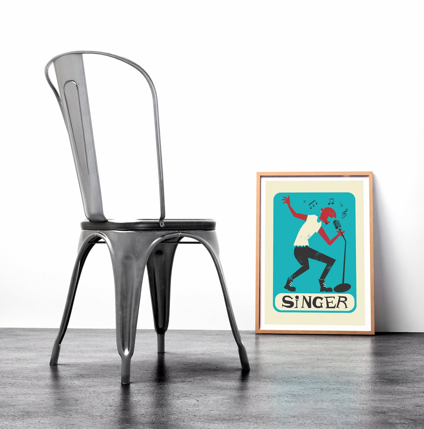Rock Singer Poster, Rock & Roll Illustration, Add Your Favourite Colors