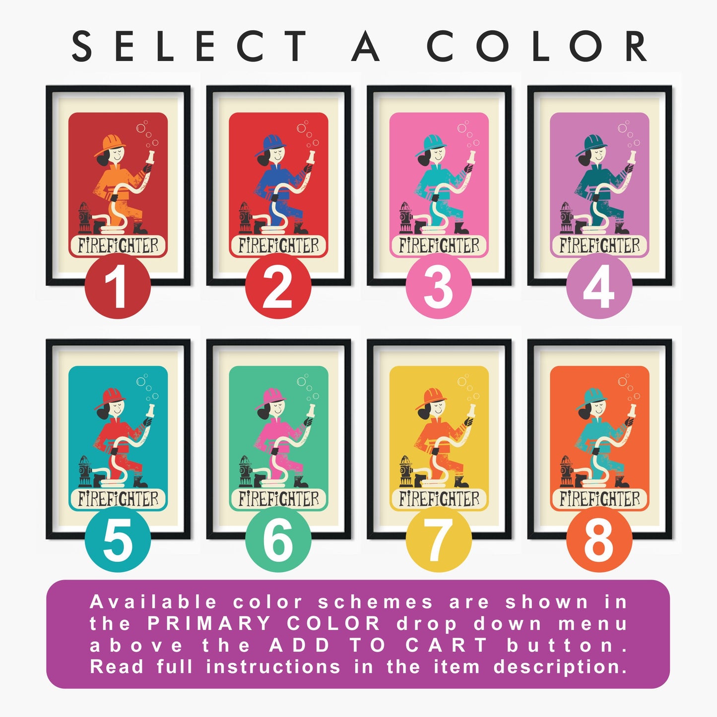 Firefighter Poster, Gift For Wife Co-Worker, Name of Your Choice, Women Empowerment