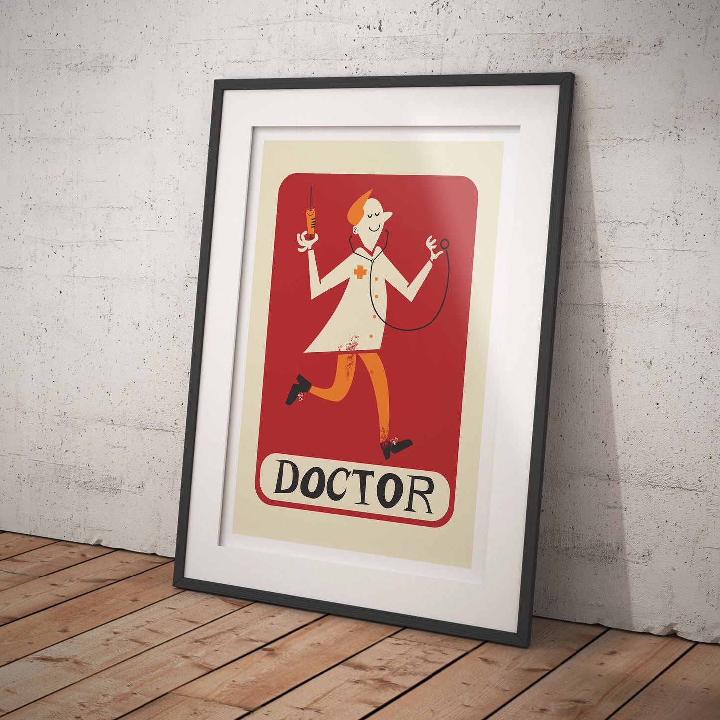 Gift For Doctor Poster, PhD Graduation Med School, Graduate Office, Retro Mid Century Modern Print