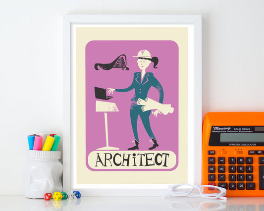 Architecture Poster, Building Designer Presents, Birthday Teacher Student