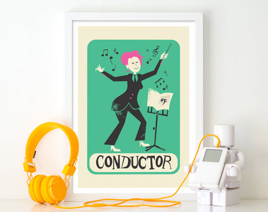 Gift For Music Conductor Poster, School Instructor Women Her, Orchestra Conductor