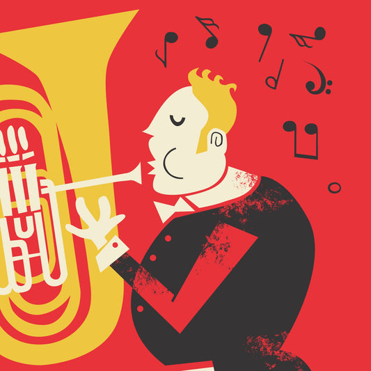 Personalized Tuba Poster, Classic Music Player, Gift Student Teacher Print