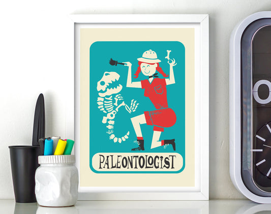 Paleontologist Poster, Personalized Art Mother Sister Daughter, Fossil Lover Funny Gift