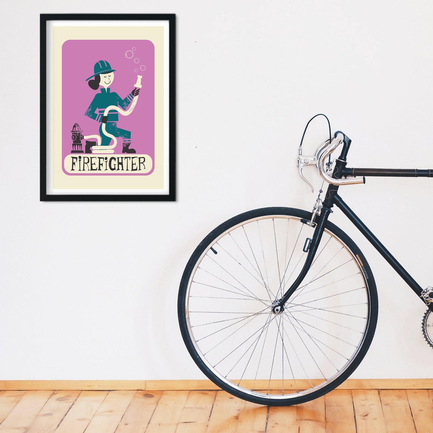 Firefighter Poster, Gift For Wife Co-Worker, Name of Your Choice, Women Empowerment