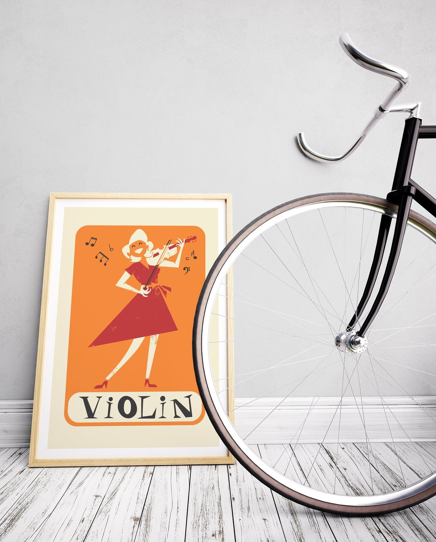 Classical Violinist Poster, Music Room Decoration, Mid 50s Gallery Wall, Opera Art