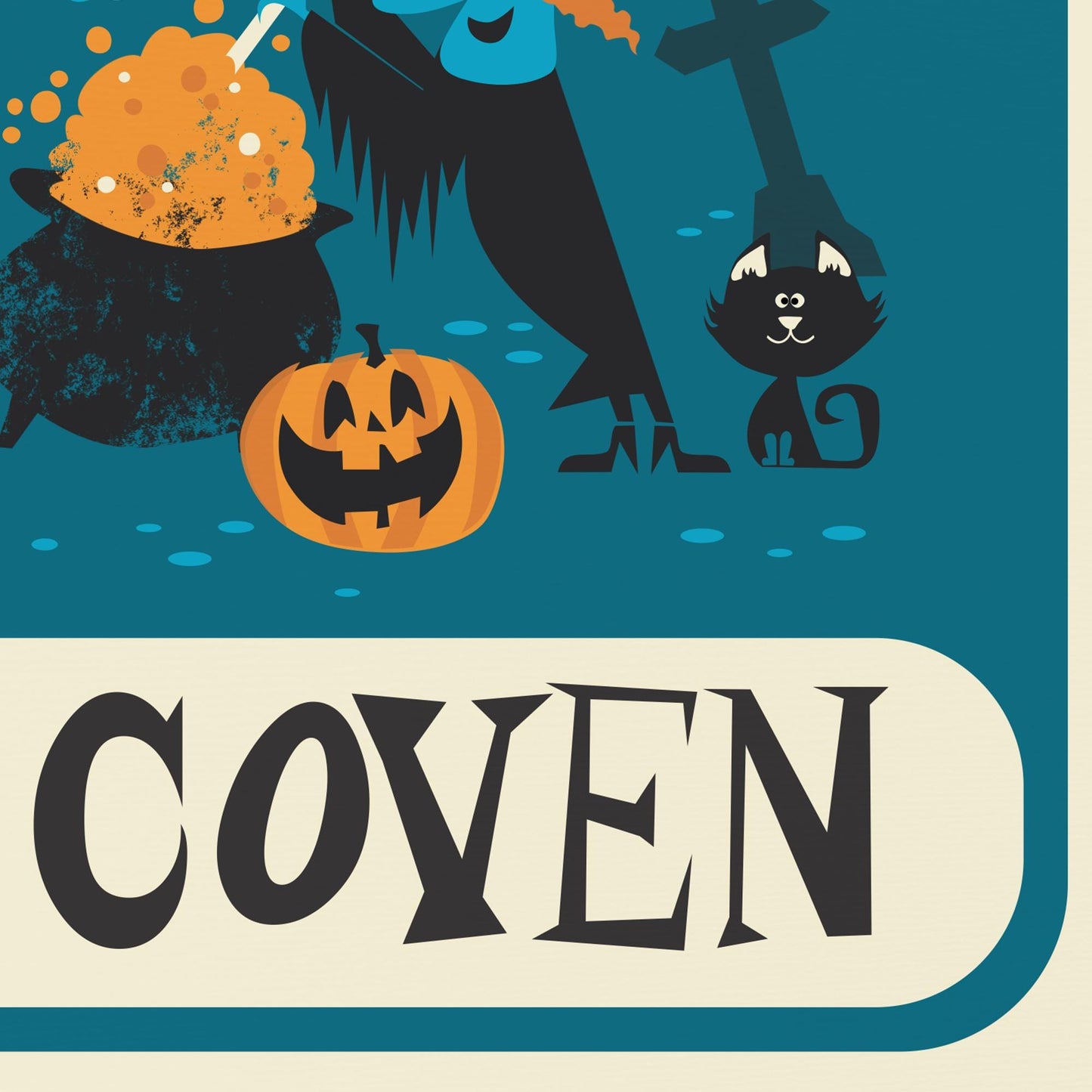 Coven Print, Halloween Witch Wall Art, Dark Academia, Gothic Victorian, Whimsical Wicca Artwork