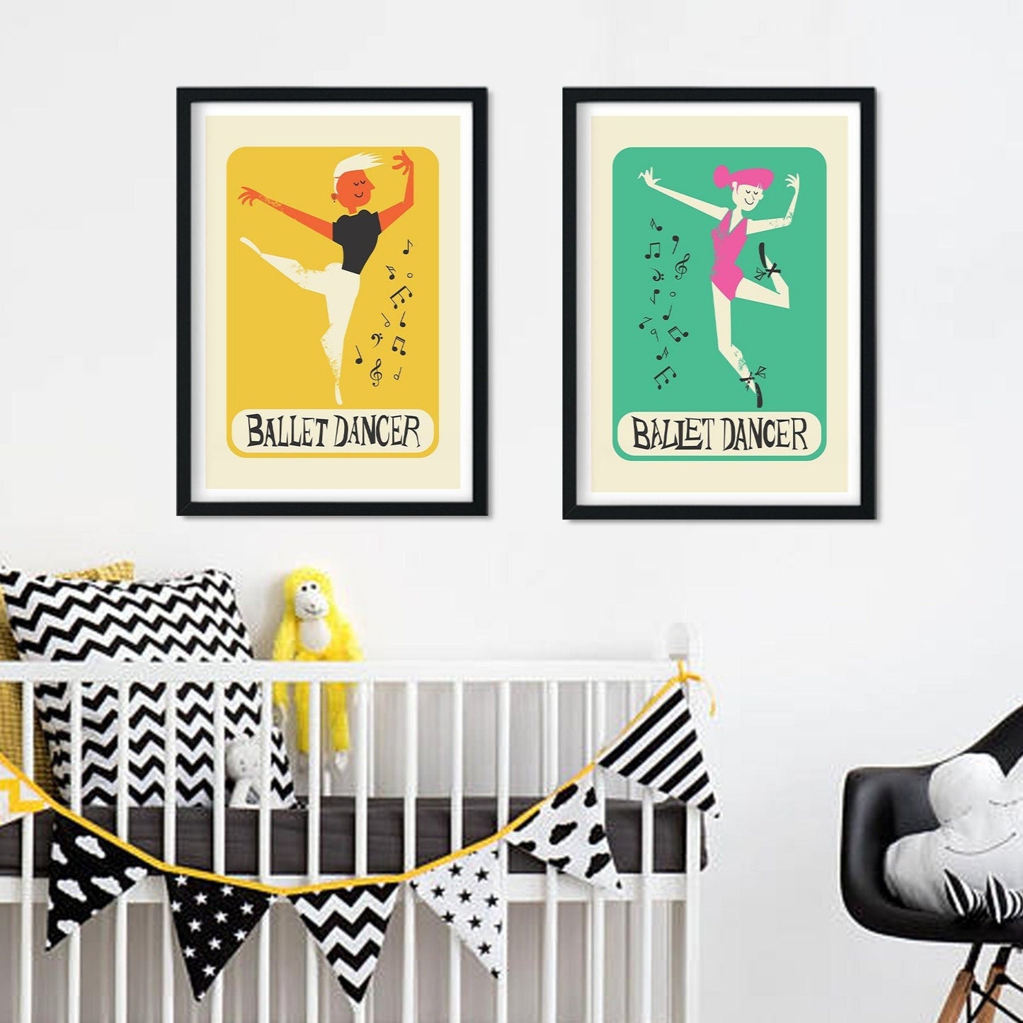 Custom Personalised Set Of Two Dancer Prints, Ballet Lover, Dance Teacher Gift