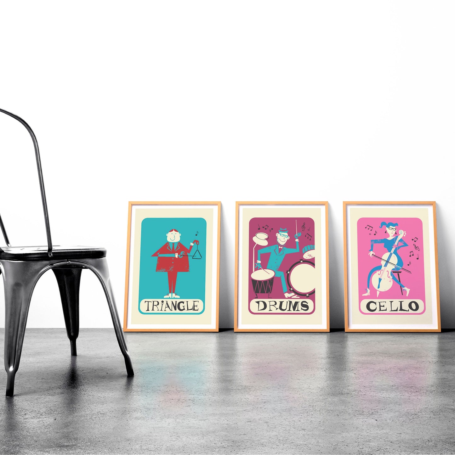 Mix & Match 3 Prints, Personalized Custom Set 3 Music Instruments Posters, BFF Christmas Hanukkah Gift, Living Room Wall Artwork Decoration