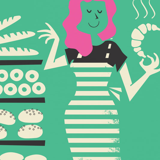 Custom Poster Of A Baker Woman, Baking Funny Gift Print, Bakery Artwork For Mother Sister Daughter