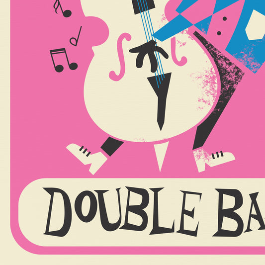 Double Bass Poster Print, Player Music Passionate Instrument, Hanukkah Gift, Art Idea For Music Room