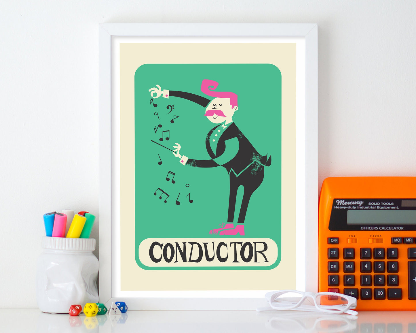 Orchestra Conductor Artwork Poster, Musician Graduation Gift Print, Fun Music Gift Illustration