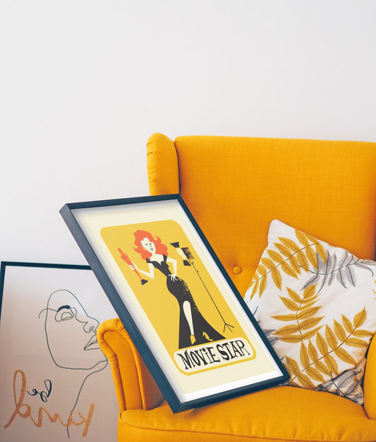 Movie Star Gift Poster, Personalized Name of Your Choice, Actress Icon Oscar Glamorous