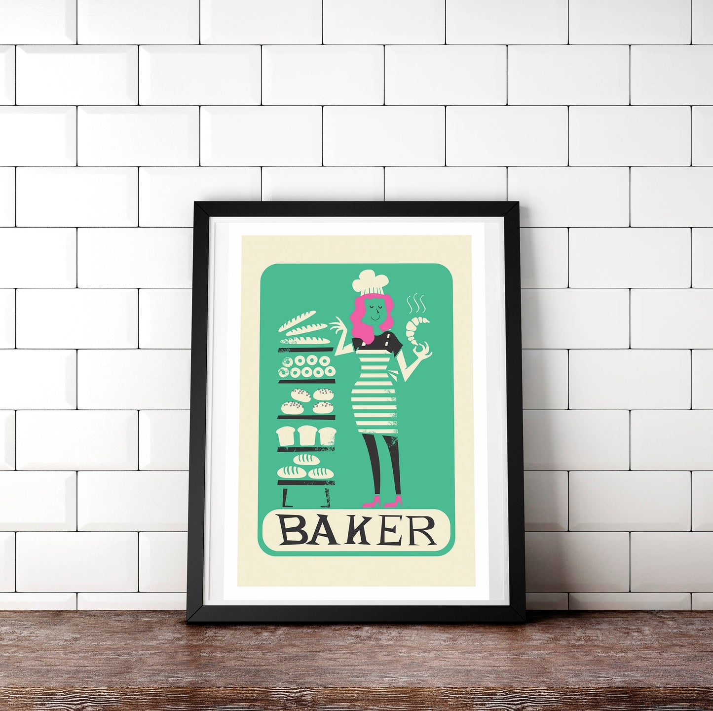 Custom Poster Of A Baker Woman, Baking Funny Gift Print, Bakery Artwork For Mother Sister Daughter