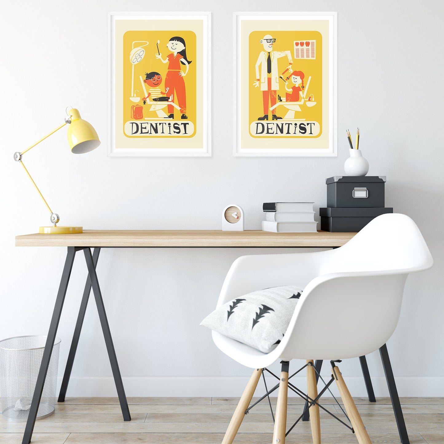 Set Of Two Original Dentist Posters, Mid 50s Classic, Gifts Dental Student